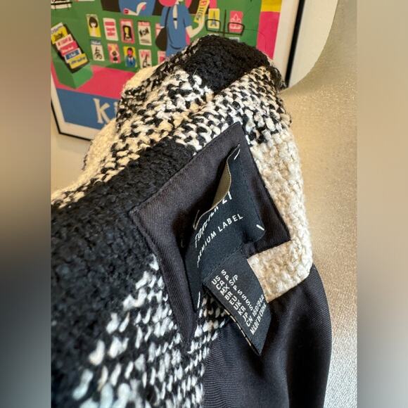 Black and White Forever 21 Premium Checkered Coat - Picture 2 of 8